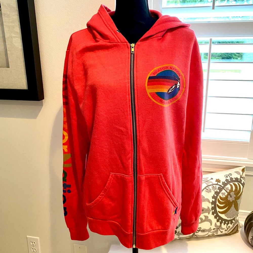 Aviator National Zip-Up Hooded Sweatshirt